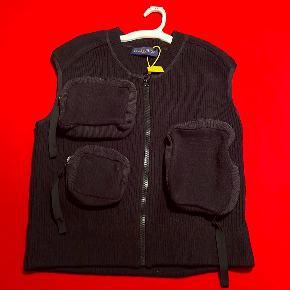 LOUIS VUITTON Virgil Abloh Multi 3D Pocket utility zip pocket ribbed vest